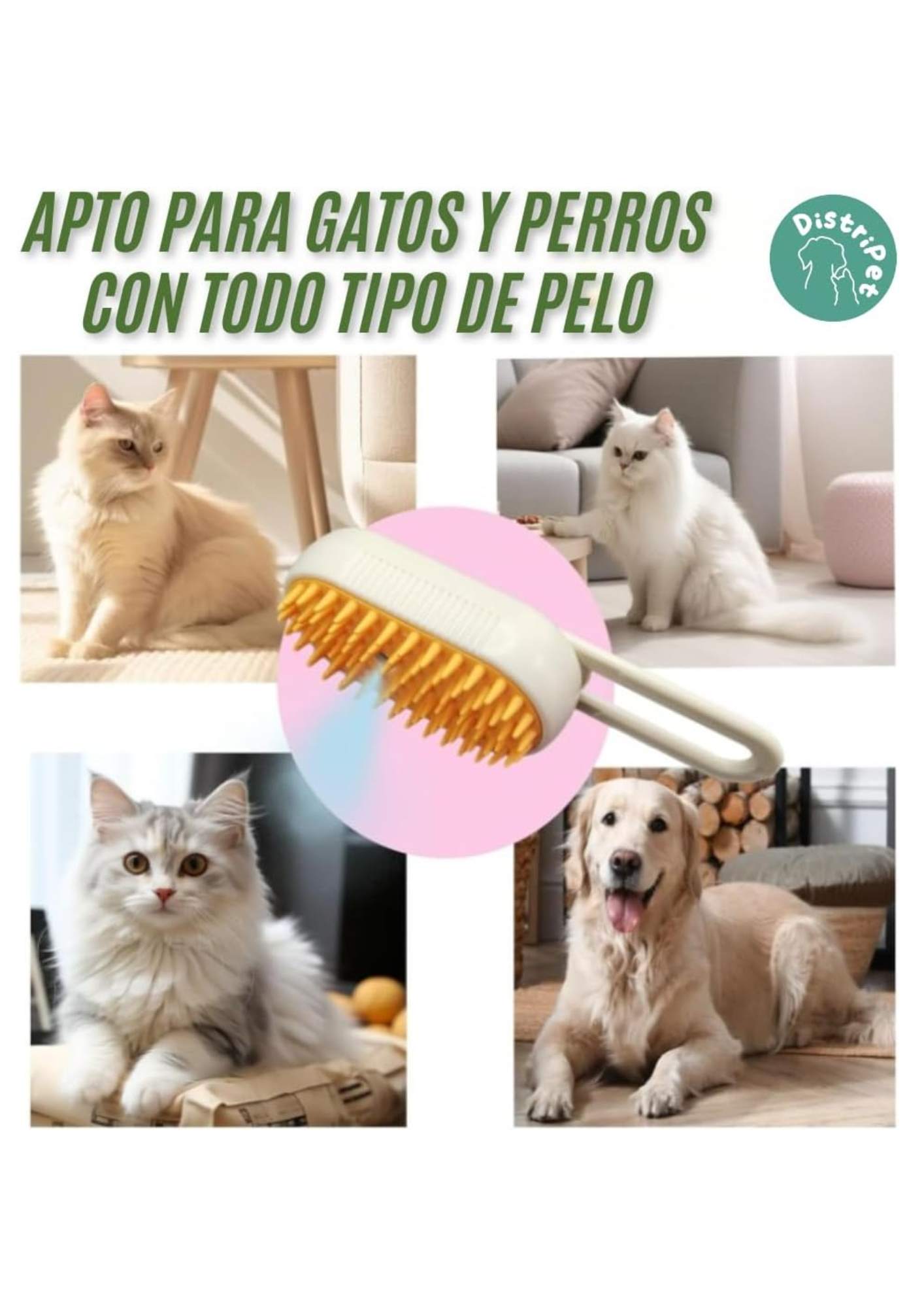 Cepillo Vapor 3en1 para Mascotas
