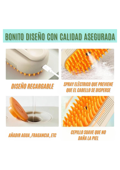 Cepillo Vapor 3en1 para Mascotas